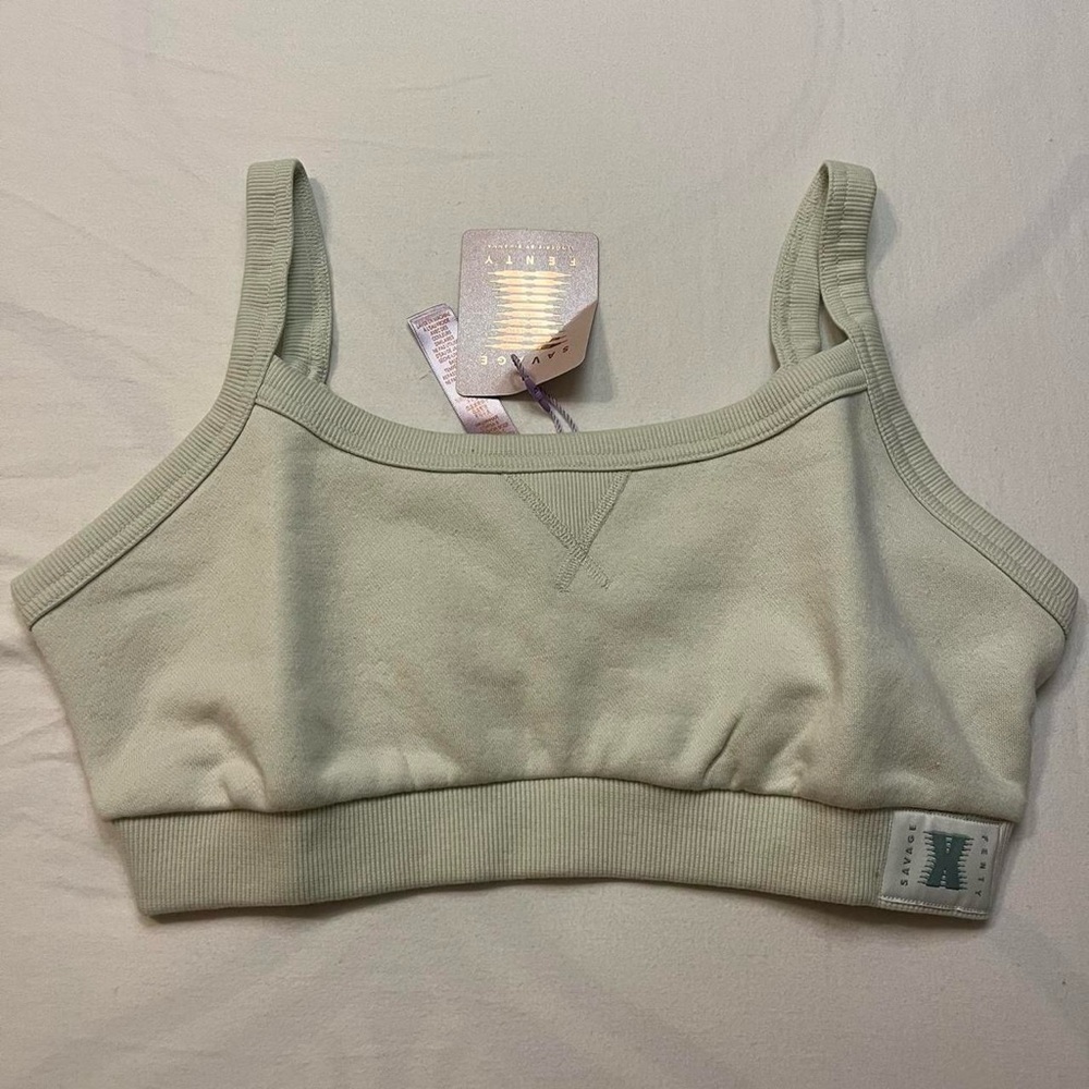 Savage X Fenty Lounge Fleece Green Bralette